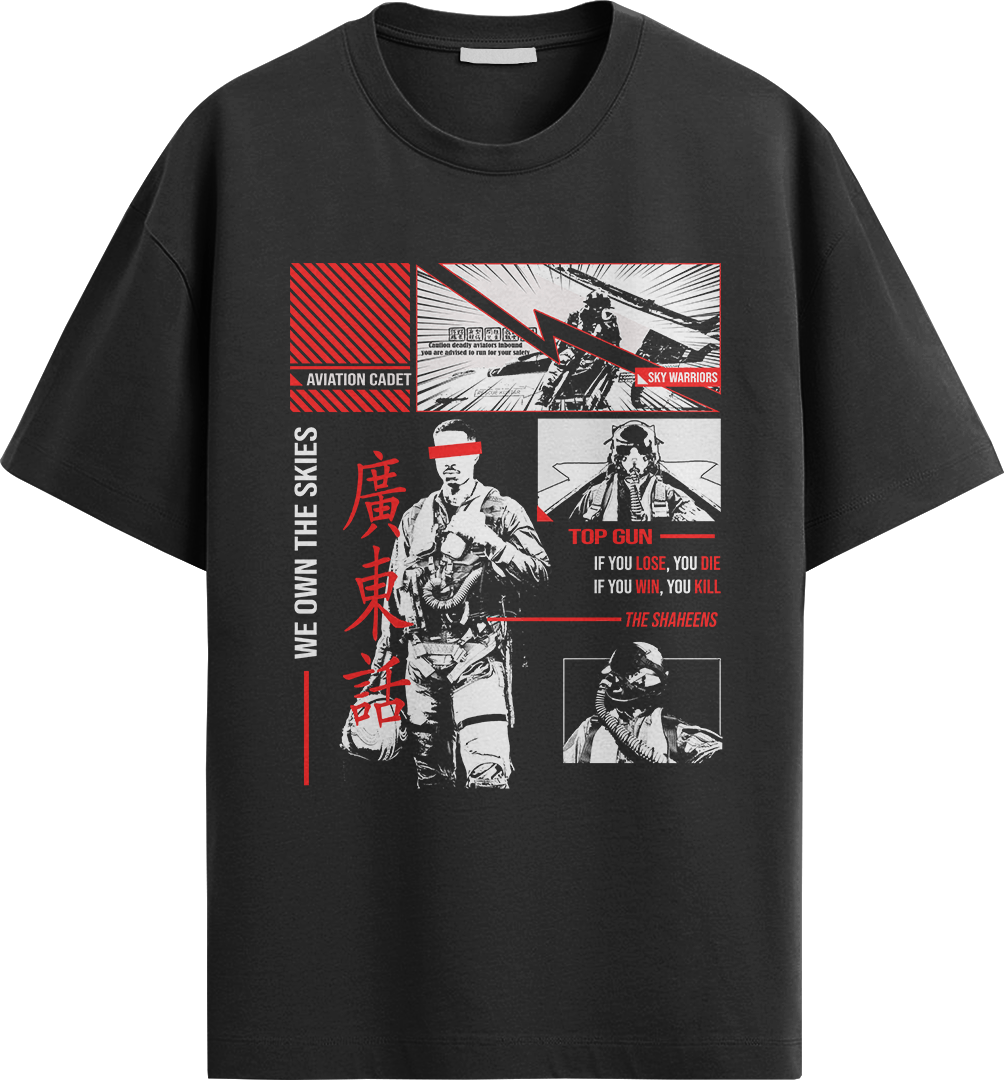 "Aviation Cadet" Oversized T Shirt Air Force