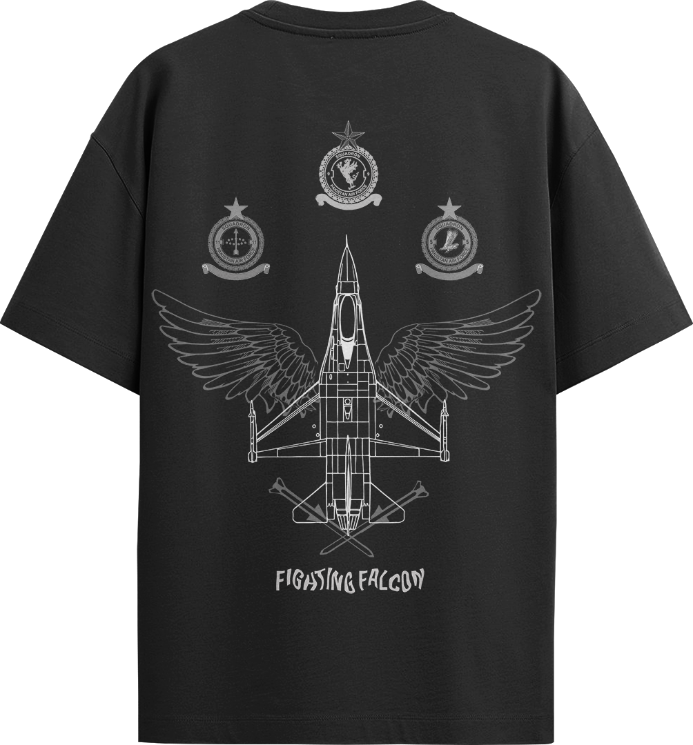 "F 16" Oversized T Shirt Air Force