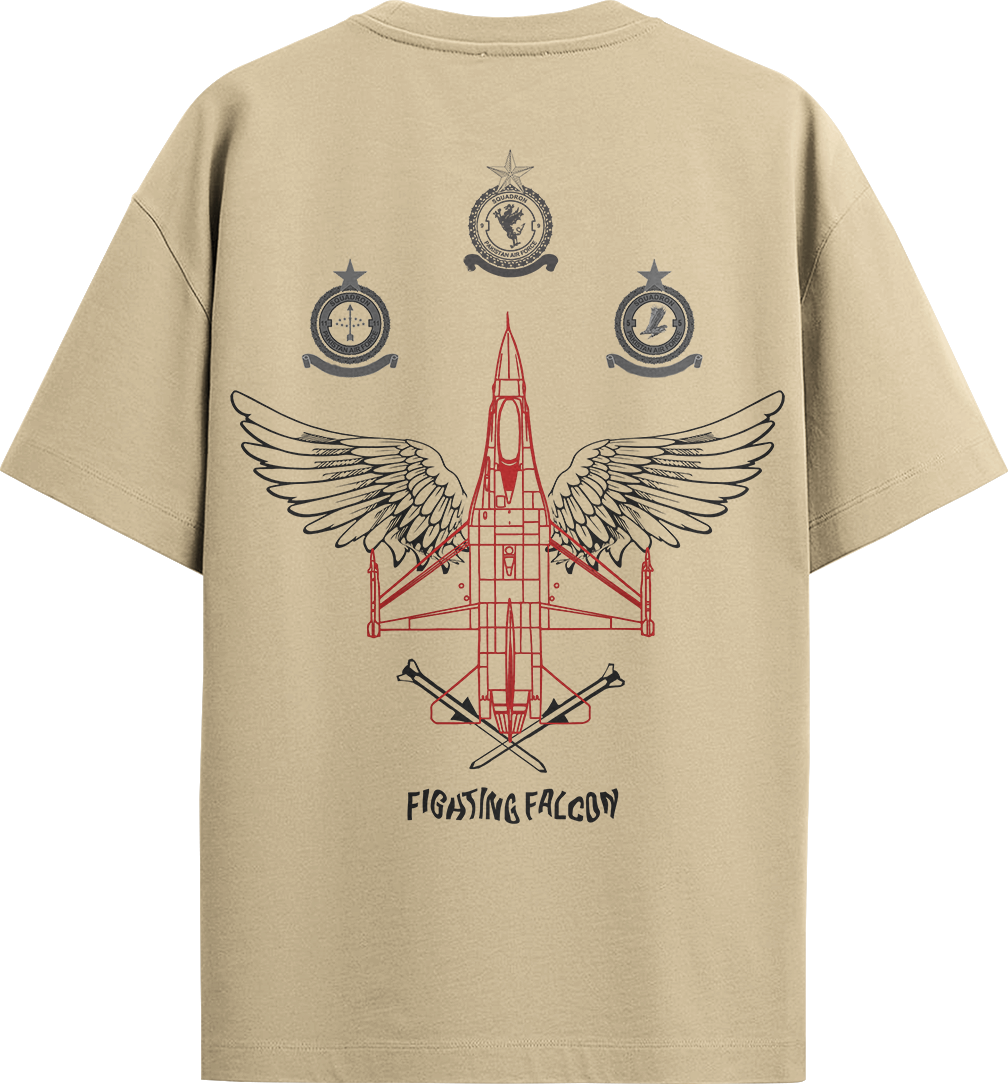 "F 16" Oversized T Shirt Air Force